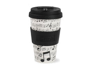 Bicchiere Travel Cup Con Tappo In Silicone Note Musicali