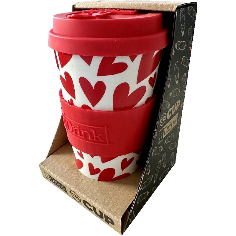 Bicchiere Travel cup Con Tappo In Silicone Cuori 435ml