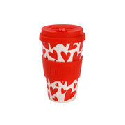 Bicchiere Travel cup Con Tappo In Silicone Cuori 435ml