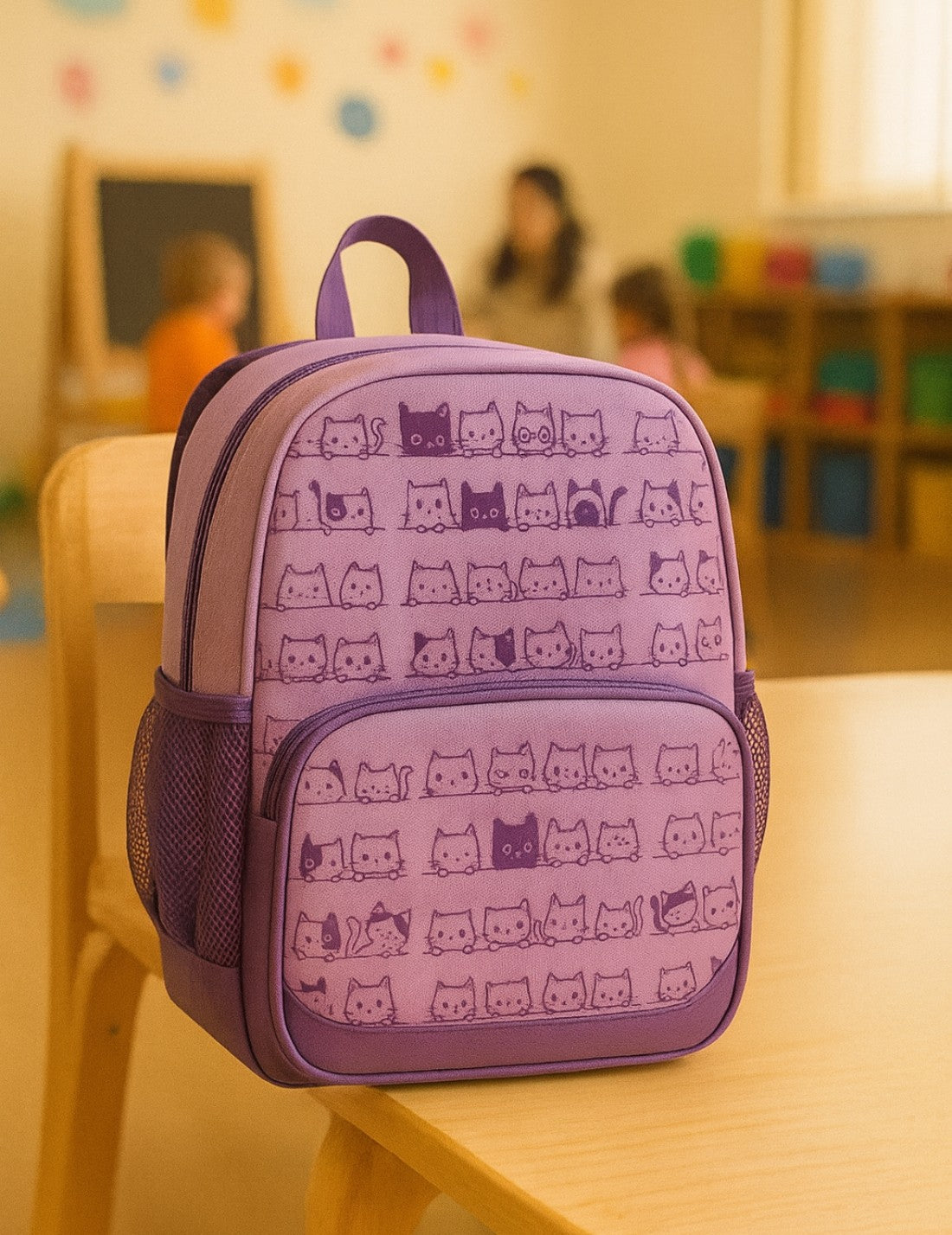 Mini Zaino Asilo Viola Gattini