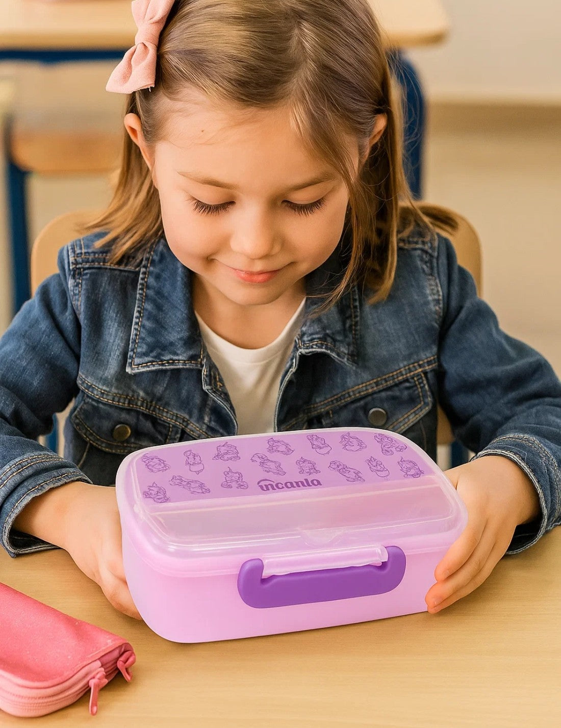 Porta Pranzo In Plastica Con Posate Unicorni