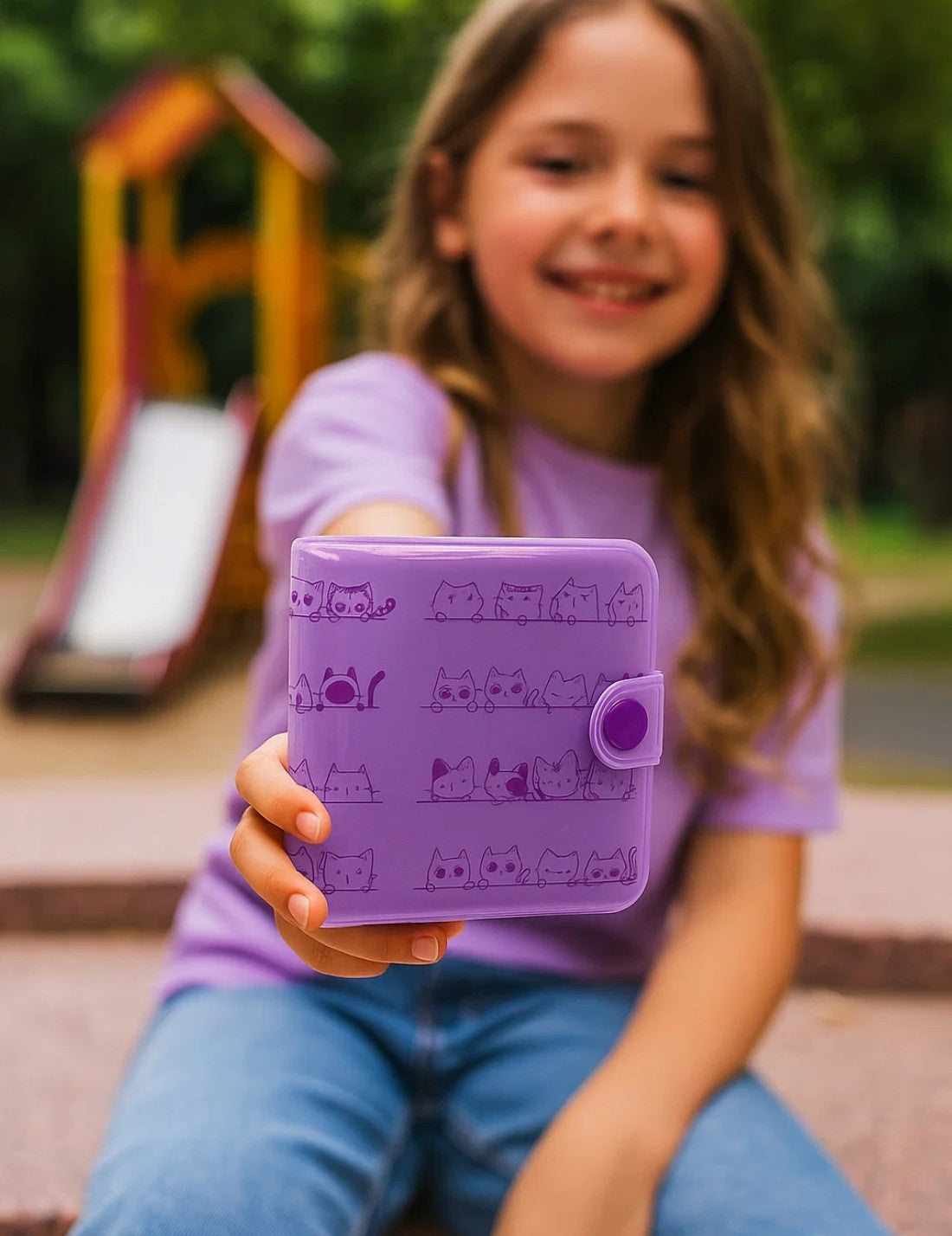 Portafogli Per Bambini Viola Gattini