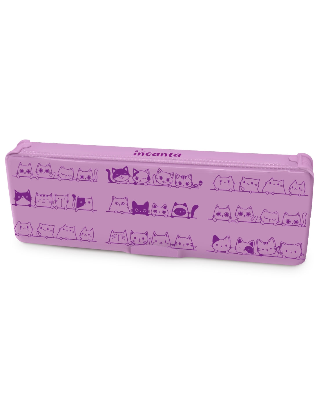 Astuccio Multifunzione Rigido Viola Gattini