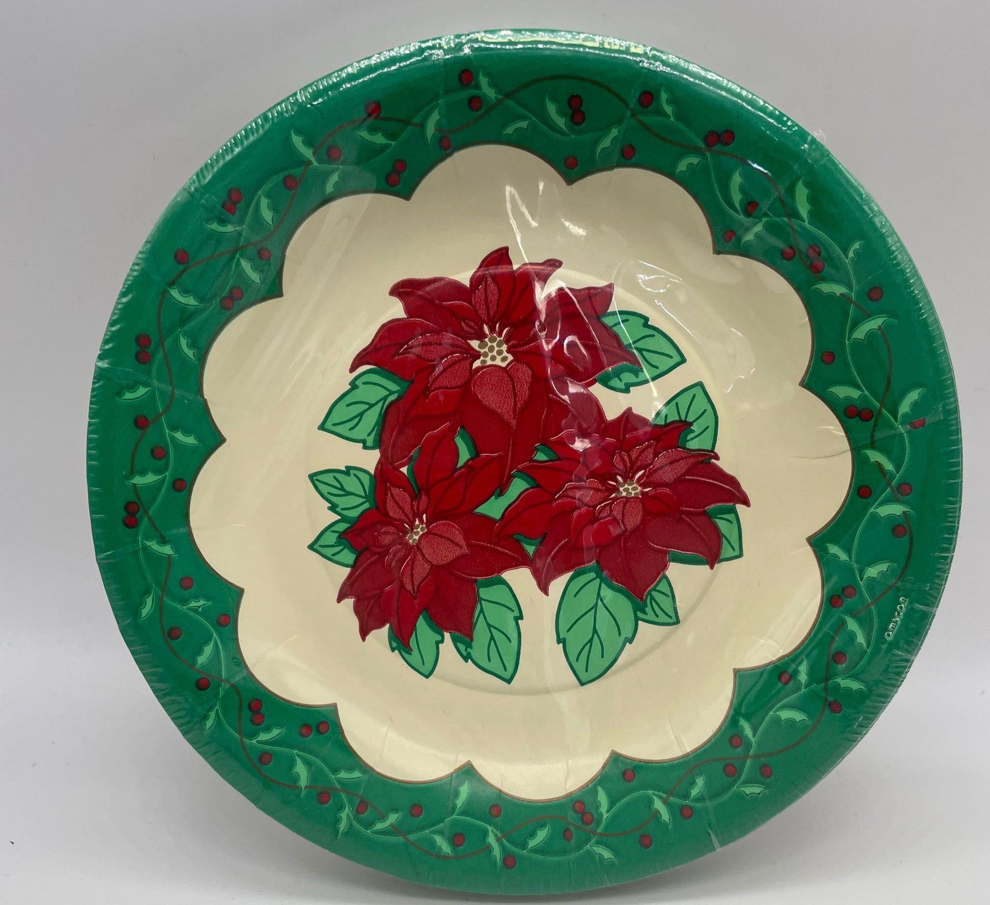 Piatti Di Carta Natalizi Fondi Con Stelle Di Natale 18CM 25PZ