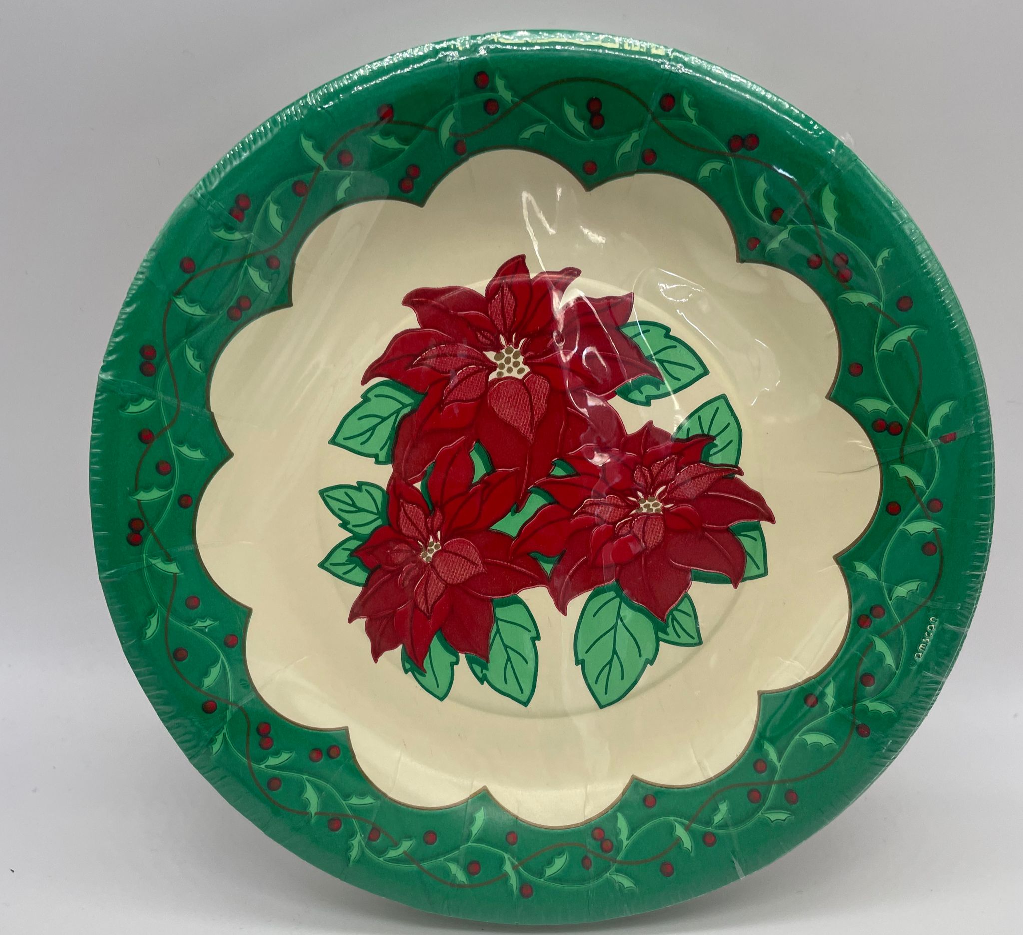 Piatti Di Carta Natalizi Fondi Con Stelle Di Natale 18CM 25PZ
