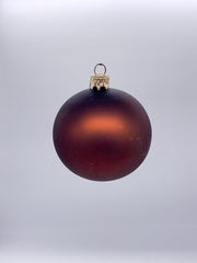 Pallina Albero Di Natale In Vetro Ambra Opaco 8cm