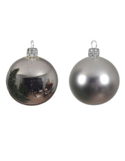Pallina Albero Di Natale In Vetro Argento 6cm
