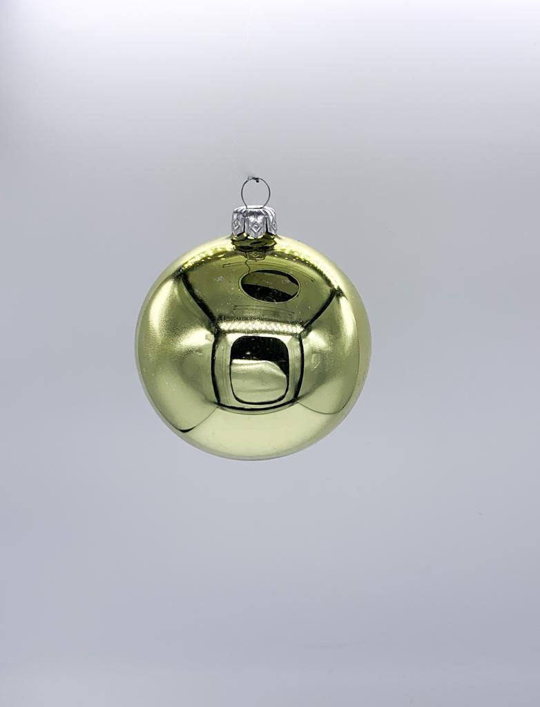 Pallina Albero Di Natale In Vetro Oro Antico Lucido 8cm