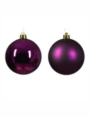 Pallina Albero Di Natale In Vetro Viola 10cm
