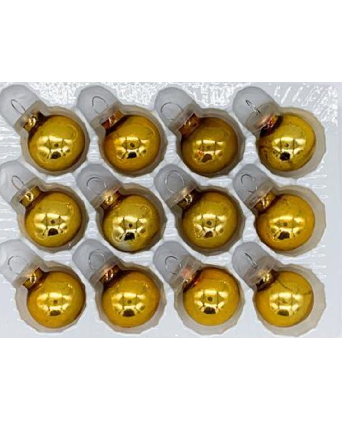 Palline Albero Di Natale In Vetro Oro Lucido 2cm 12Pz