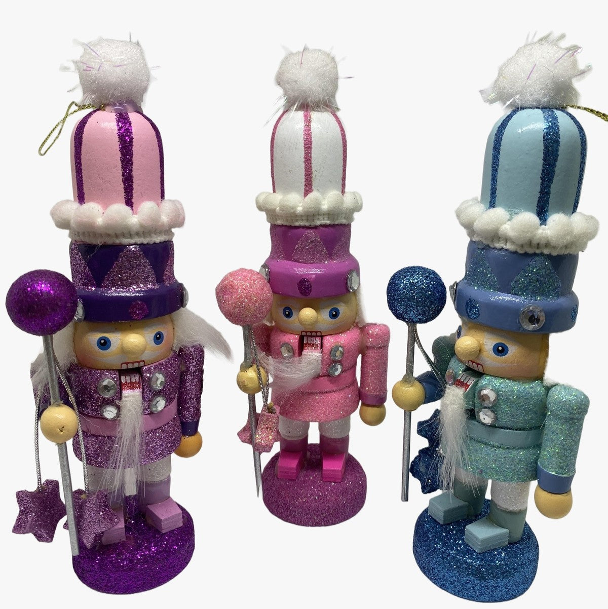 Addobbo Albero Di Natale Soldatino Schiaccianoci Glitterato
