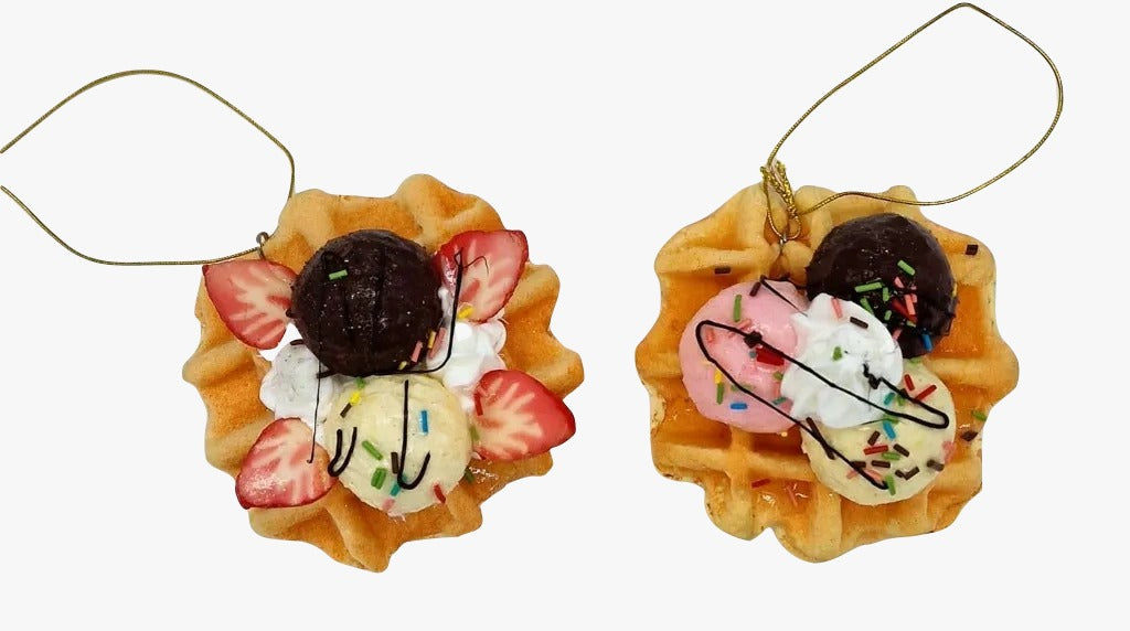 Addobbo Albero Di Natale Waffle Con Gelato E Fragole