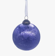 Pallina Albero Di Natale In Vetro Viola Effetto Marmo 8cm