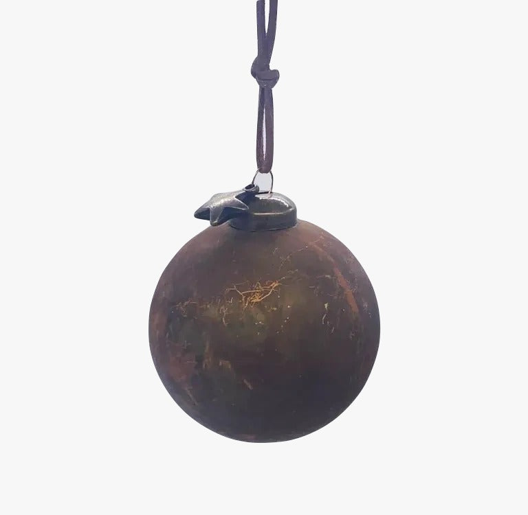 Pallina Albero Di Natale In Vetro Oro Antico 8cm