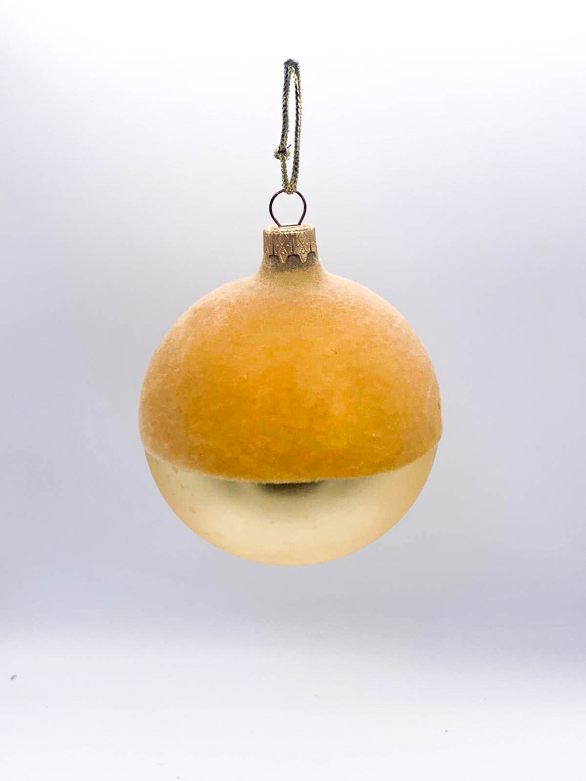 Pallina Albero Di Natale In Vetro Doppio Colore Effetto Velluto 8cm