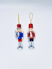 Addobbo Albero Di Natale Soldatino Schiaccianoci Glitter Con Spada