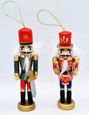 Addobbo Albero Di Natale Soldatino Schiaccianoci Glitter Rosso E Verde