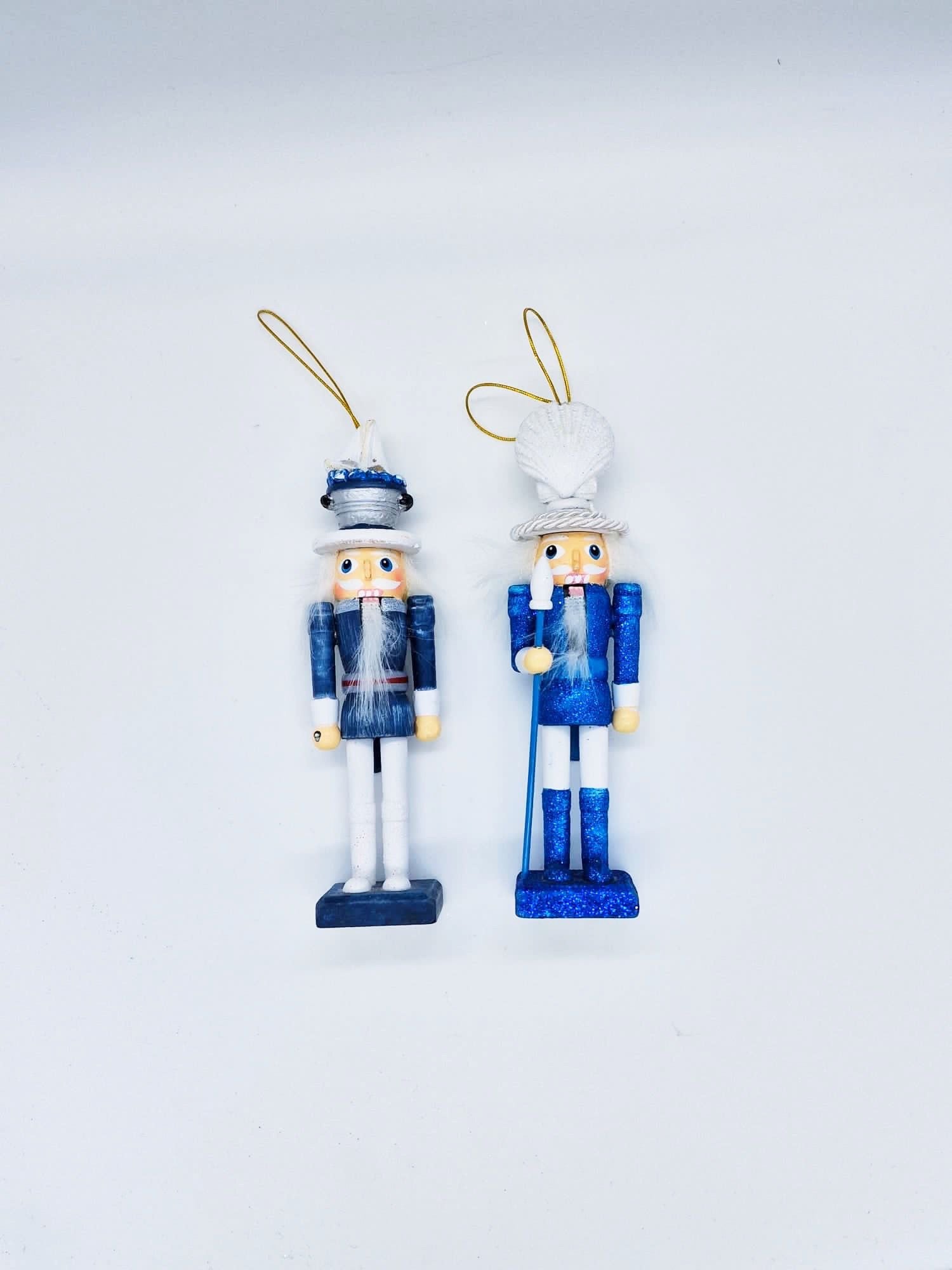 Addobbo Albero Di Natale Soldatino Schiaccianoci Blu e Bianco