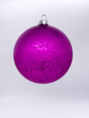 Pallina Albero Di Natale In Vetro Viola Effetto Maculato 10cm