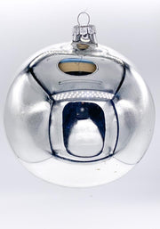Pallina Albero Di Natale In Vetro Argento Lucido 15cm