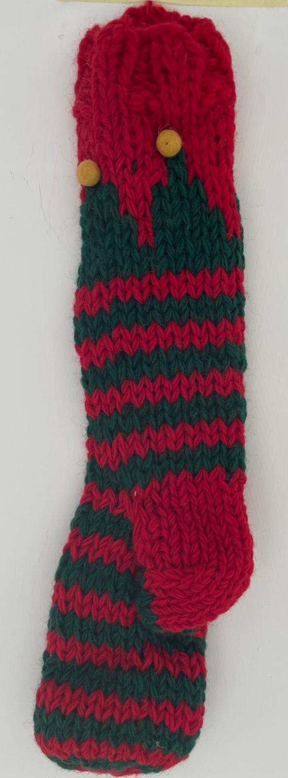 Calza Befana Epifania In Lana Rossa Verde E Gialla 35CM