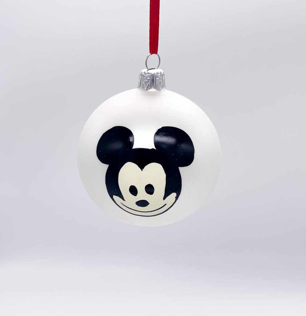 Pallina Albero Di Natale In Vetro Topolino Vintage 6cm