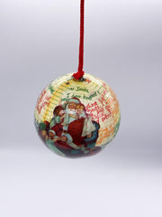 Pallina Albero Di Natale In Plastica Babbo Natale Con Letterine 8cm