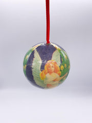Pallina Albero Di Natale In Plastica Angelo Con Albero Di Natale 6cm