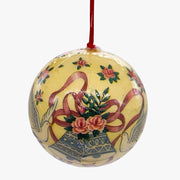 Pallina Albero Di Natale Plastica Con Campane E Colombe 8cm