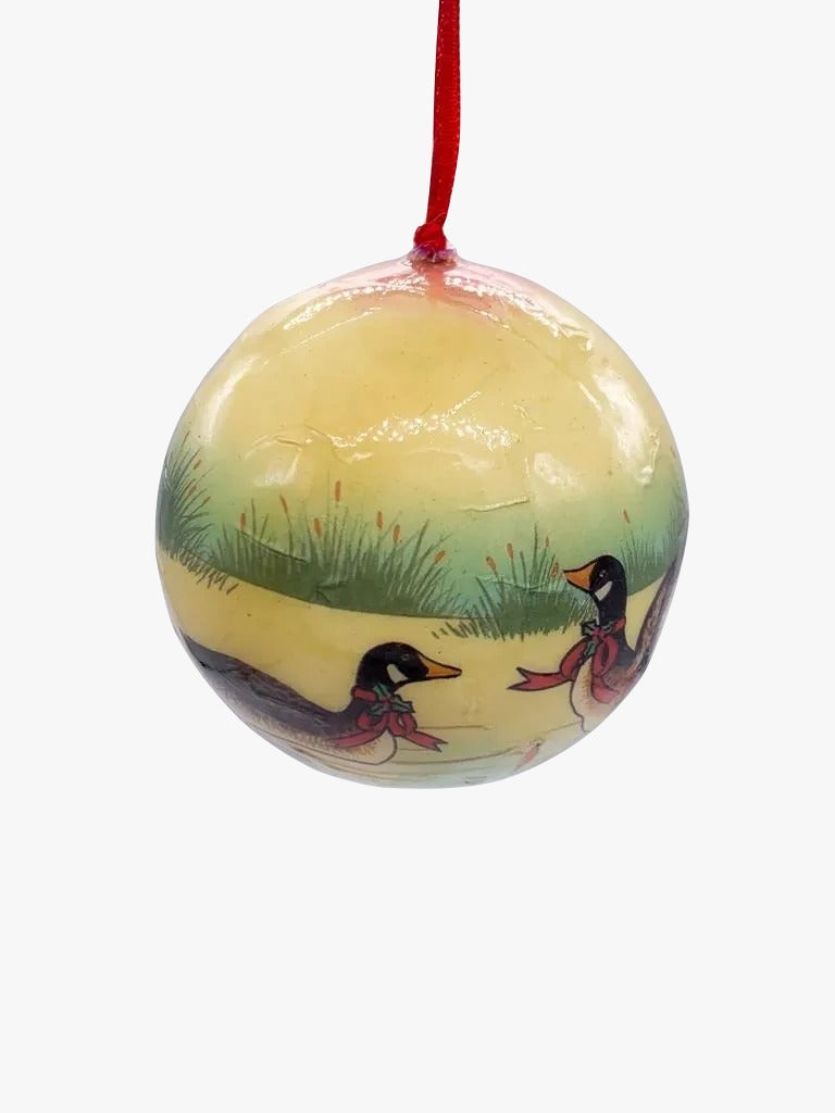 Pallina Albero Di Natale Plastica Con Anatre 8cm
