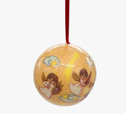 Pallina Albero Di Natale Plastica Con Angeli E Stelline 8cm