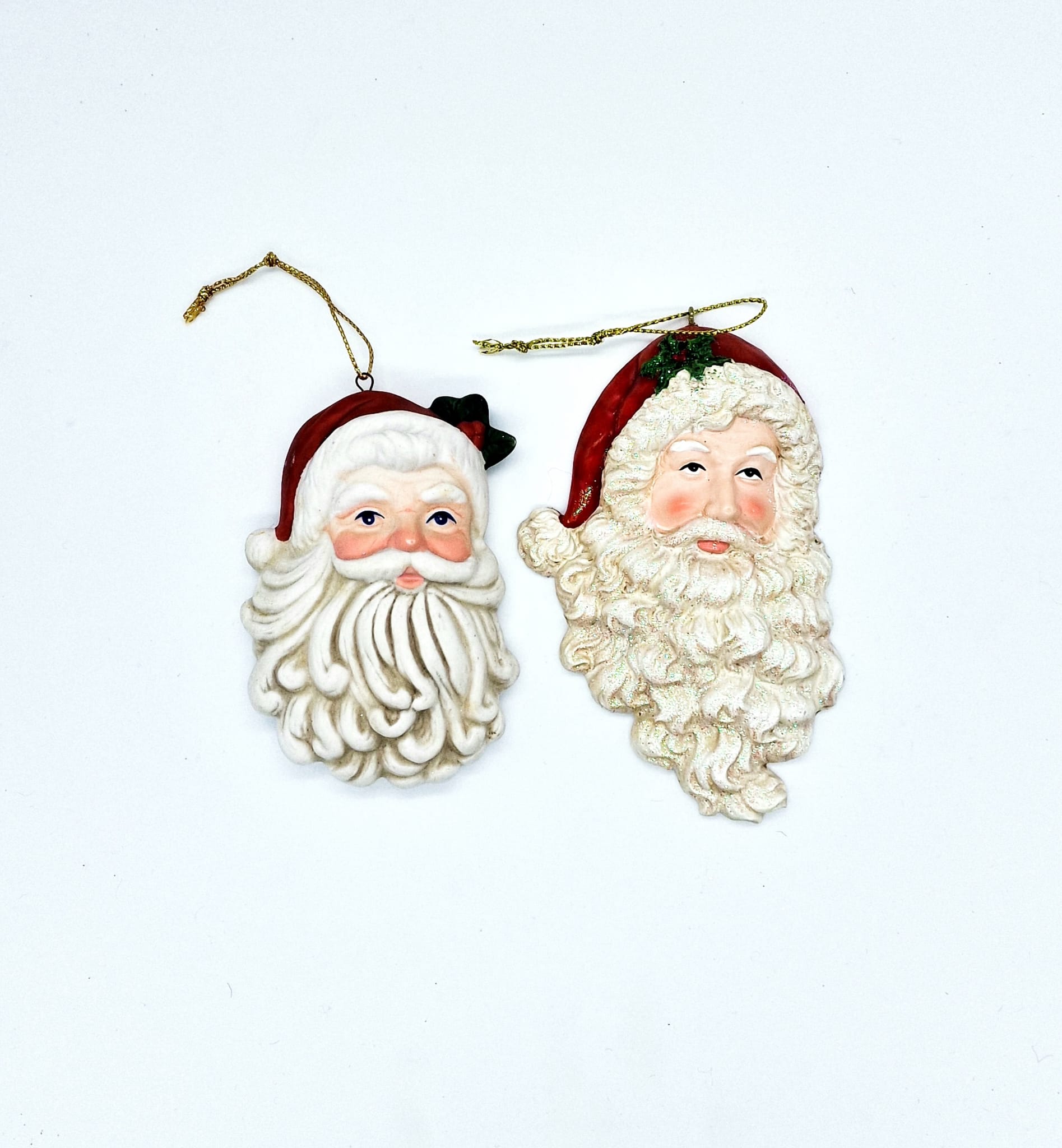 Addobbo Albero Di Natale Teste Babbo Natale In Ceramica Assortite