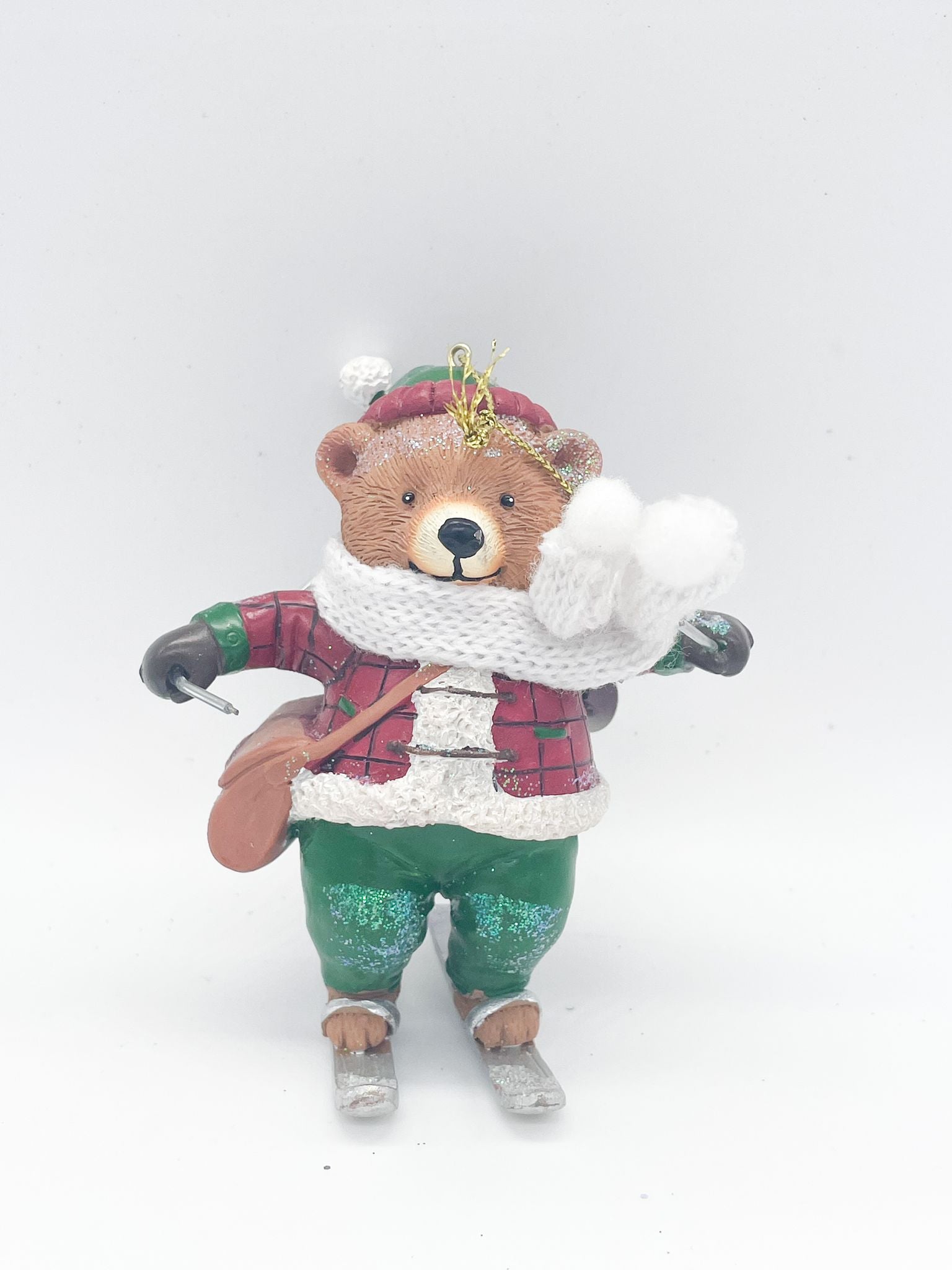 Addobbo Albero Natale Orso Su Sci 11CM