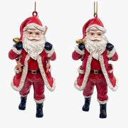 Addobbo Albero Di Natale Babbo Natale Con Cesta Assortito 10cm
