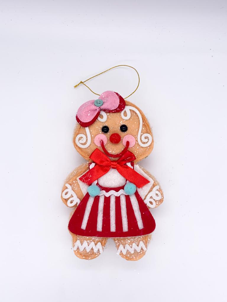 Addobbo Albero Di Natale In Peluche Omino Di Marzapane Cuoca 15cm