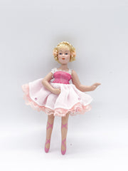 Addobbo Albero Natale Ballerina In Porcellana Con Tutu' 10CM
