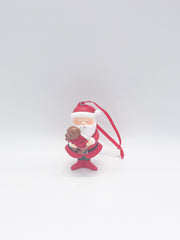 Addobbo Albero Natale Babbo Natale Con Cagnolino 8CM