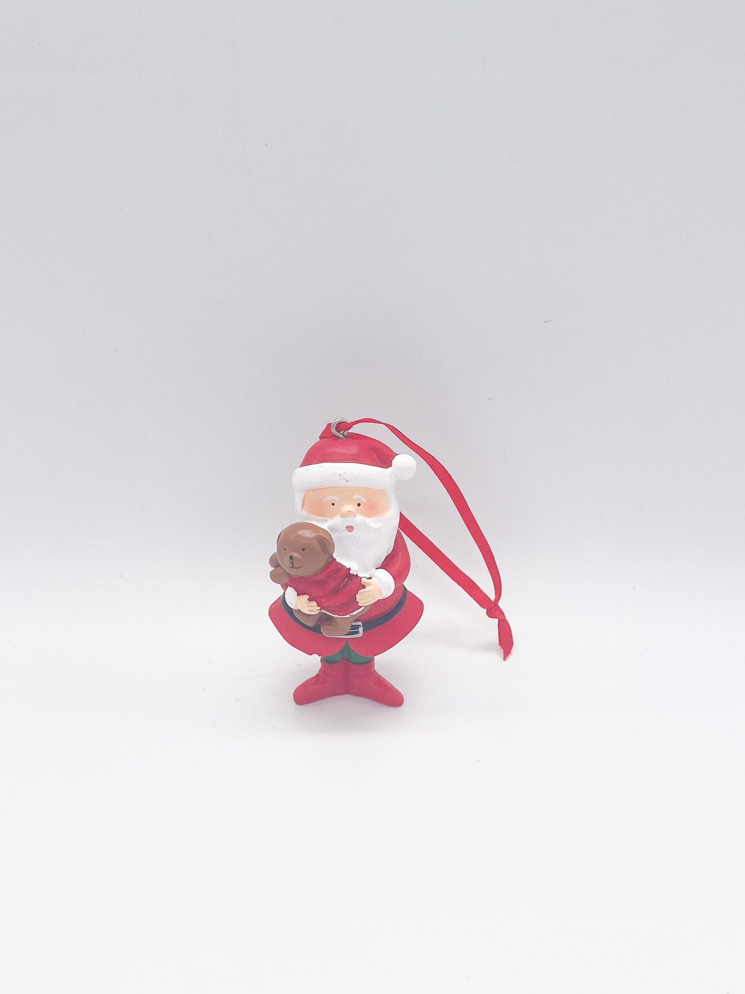Addobbo Albero Natale Babbo Natale Con Cagnolino 8CM