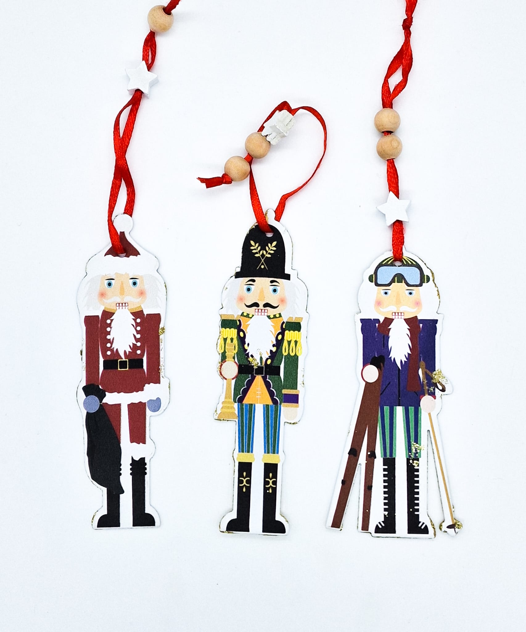 Addobbo Albero Di Natale Schiaccianoci Glitter Piatto
