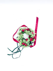 Girocandela Con Foglie Rose E Nastri Ø5CM