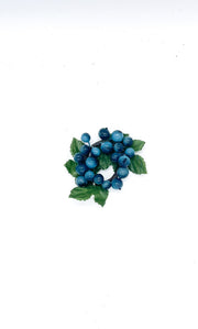 Girocandela Con Foglie E Bacche Blu Ø4CM