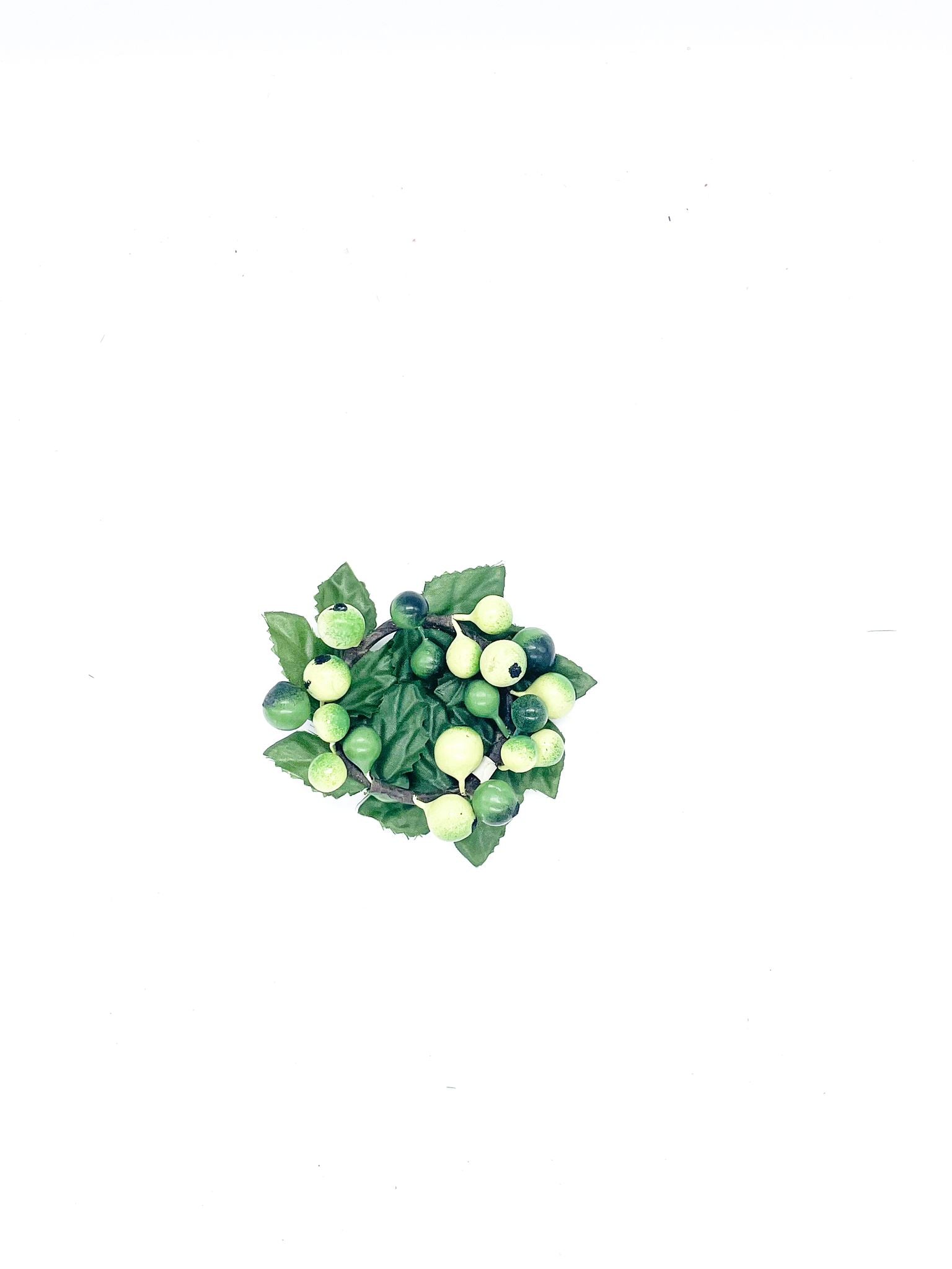 Girocandela Ghirlanda Floreale Con Bacche Verdi Chiare Ø3,5CM