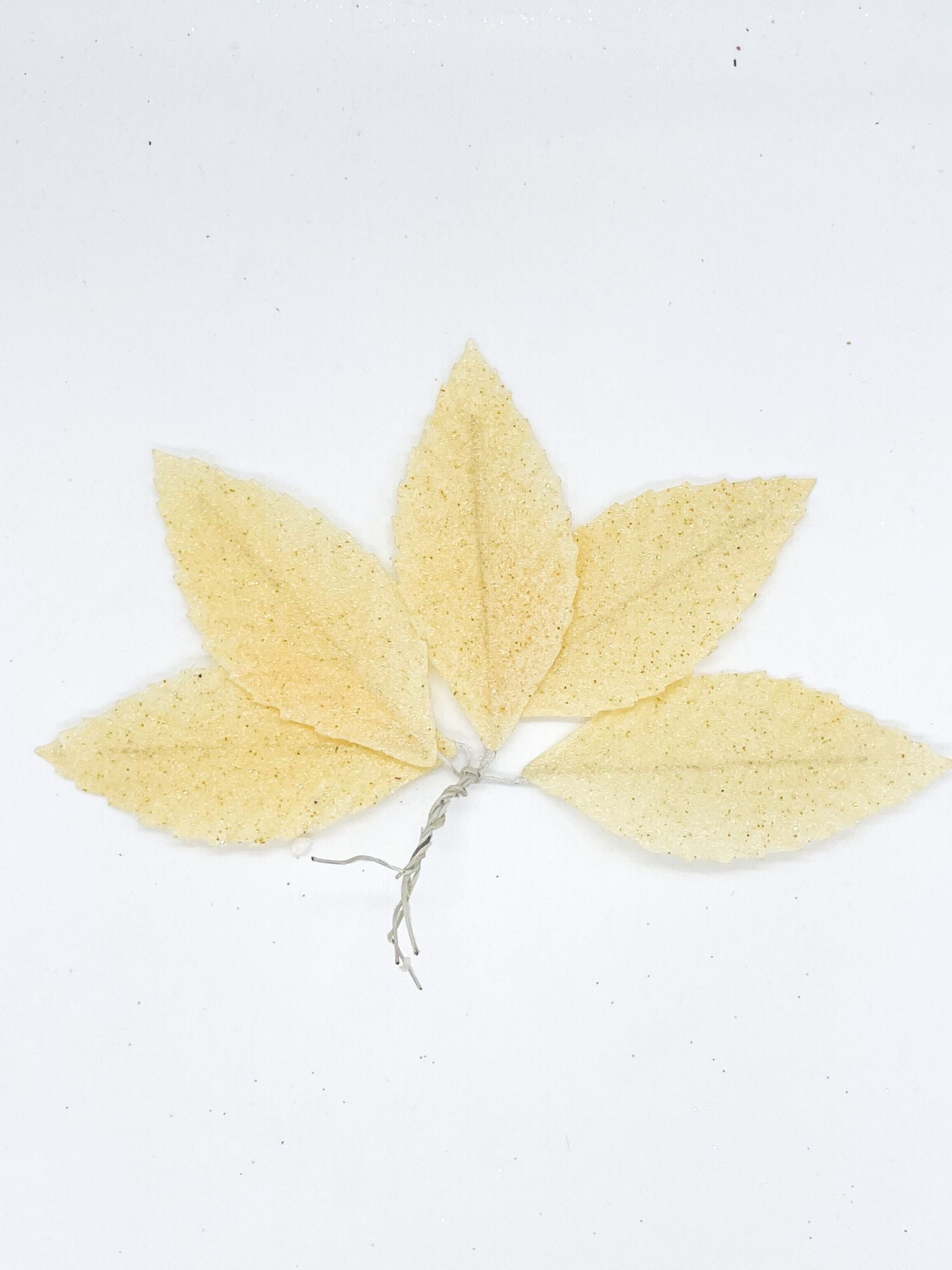 Addobbo Albero Di Natale Foglie Avorio