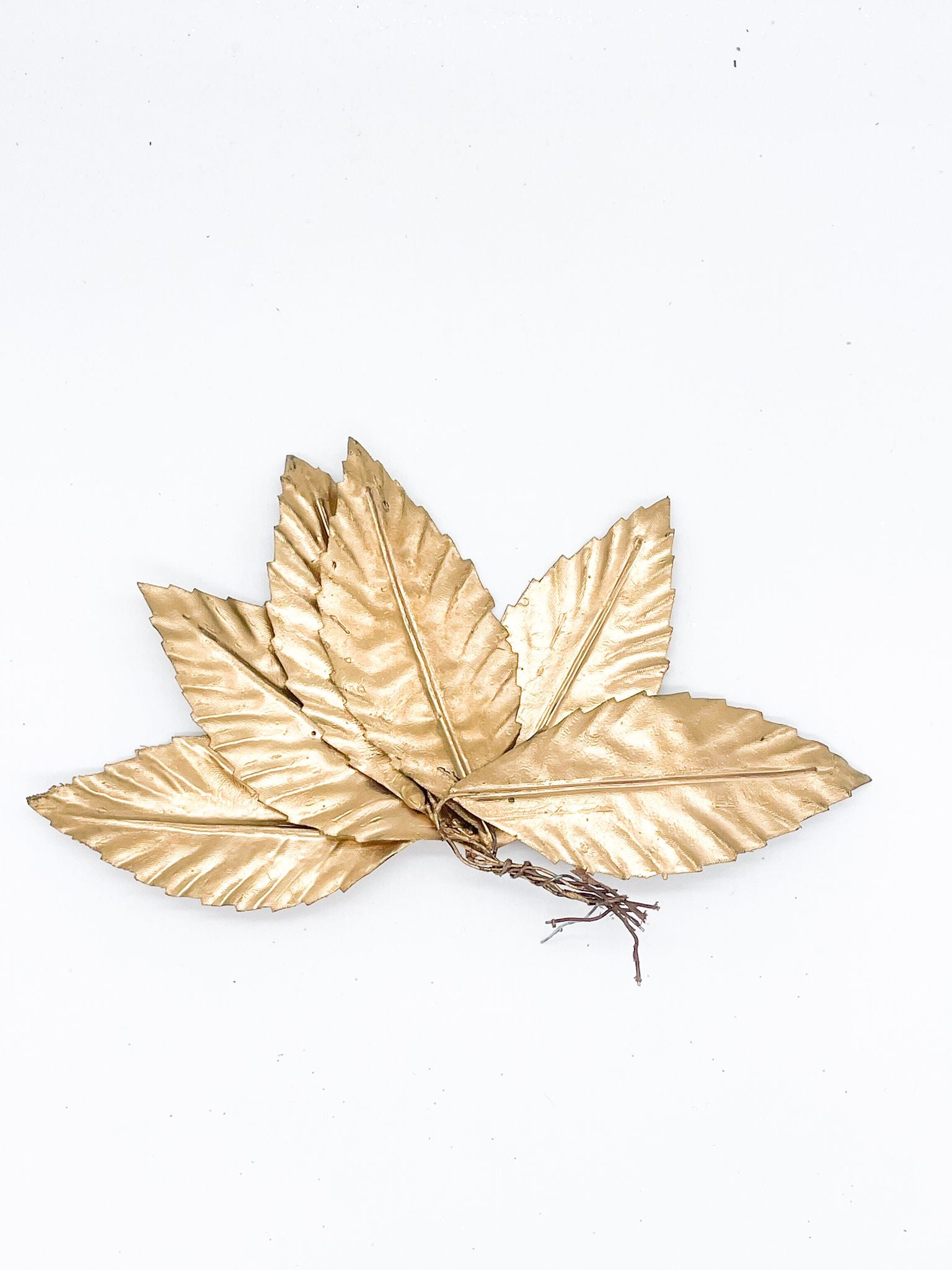 Addobbo Albero Di Natale Ramo Con Foglie Bronzo 10CM