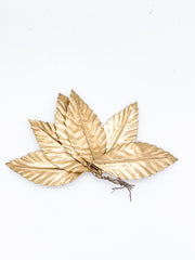 Addobbo Albero Di Natale Ramo Con Foglie Bronzo 10CM