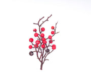 Addobbo Albero Di Natale Ramo Artificiale Con Bacche Rosse