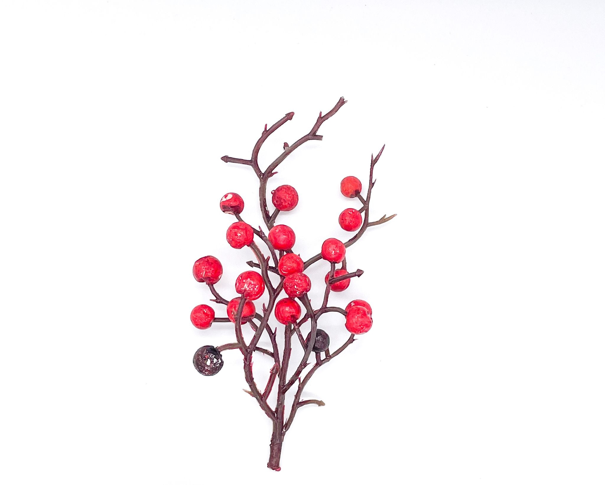 Addobbo Albero Di Natale Ramo Artificiale Con Bacche Rosse
