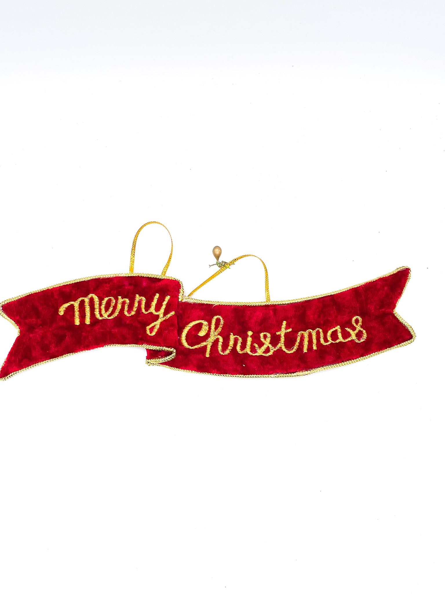 Fuoriporta Scritta Merry Christmas Effetto Velluto 26cm