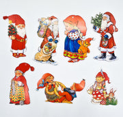 Bigliettini Natalizi Chiudipacco Babbo Natale Mamma Natale Ed Elfi