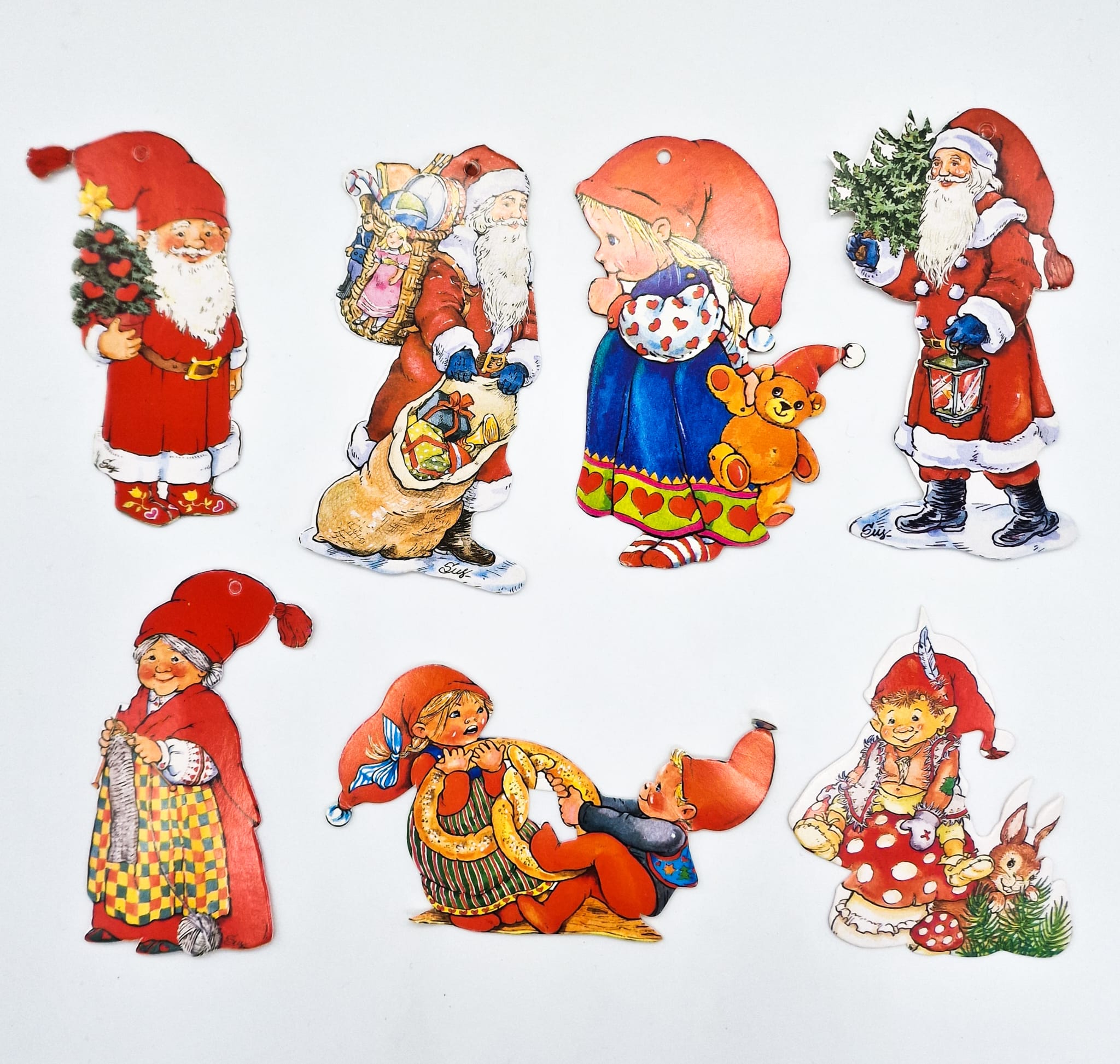 Bigliettini Natalizi Chiudipacco Babbo Natale Mamma Natale Ed Elfi